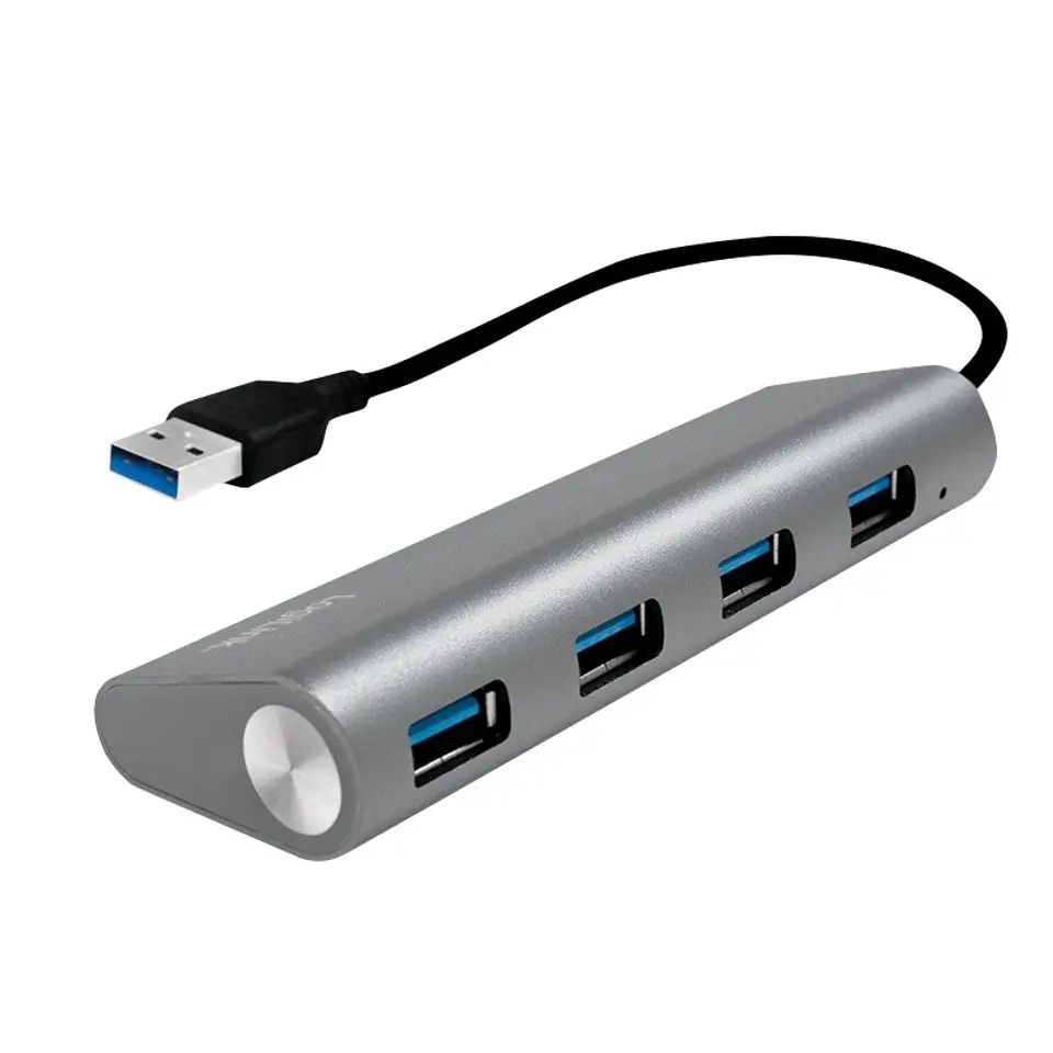 ⁨Hub USB 3.0, 4-port with aluminum casing⁩ at Wasserman.eu