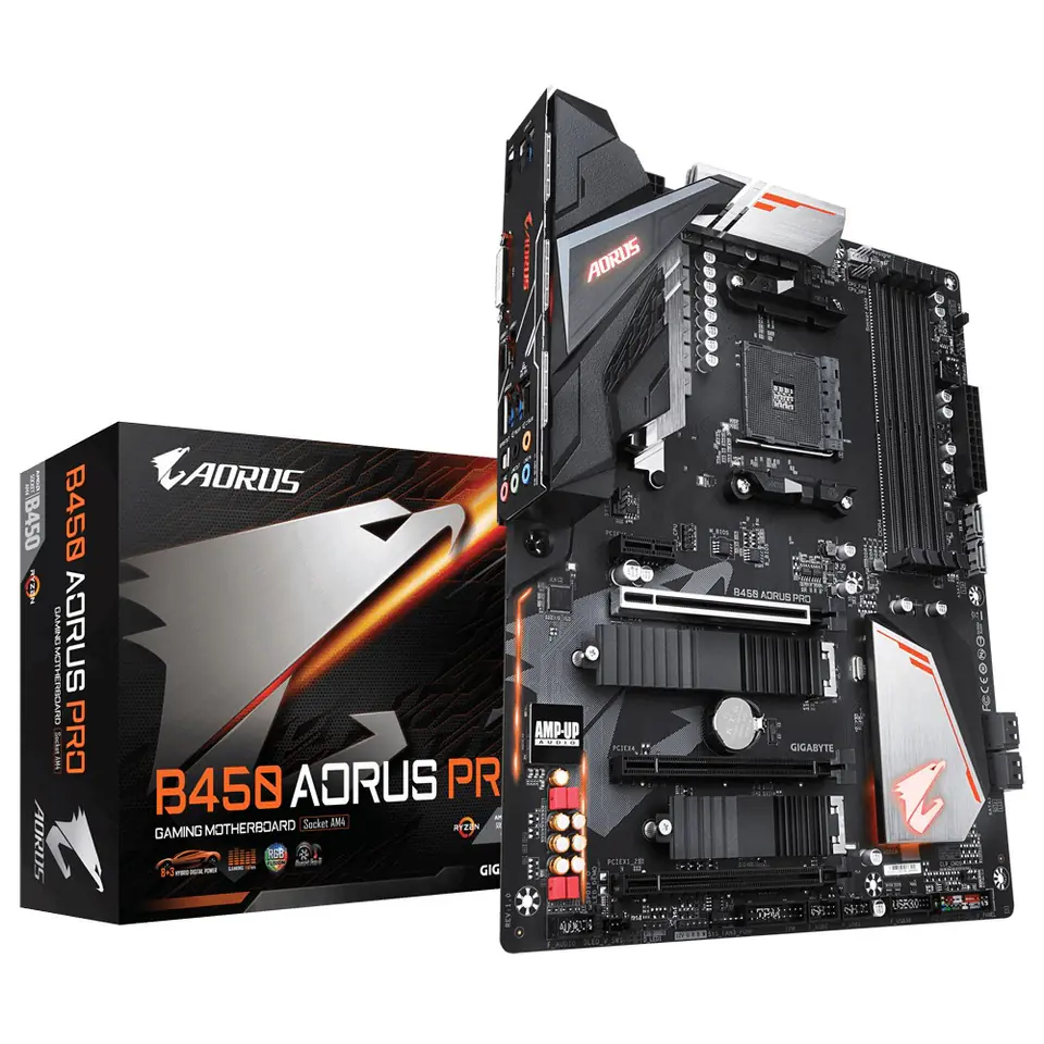 B450 AORUS PRO AM4 B450 4DDR4 DVI/HDMI/M.2 ATX at Wasserman.eu