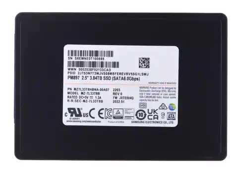 ⁨SSD Samsung PM897 3.84TB SATA 2.5" MZ7L33T8HBNA-00A07 (DWPD 3)⁩ at Wasserman.eu