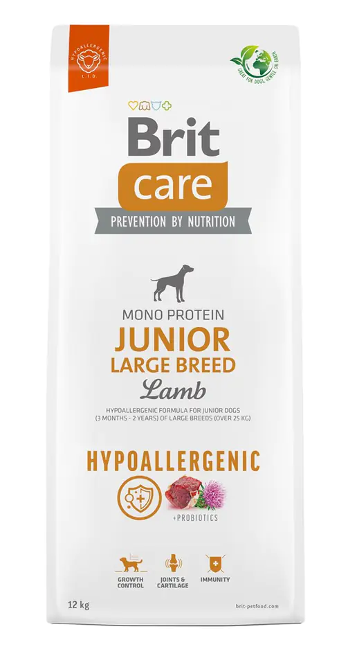 ⁨Brit Care Dog Hypoallergenic Junior Large Lamb 12kg⁩ w sklepie Wasserman.eu