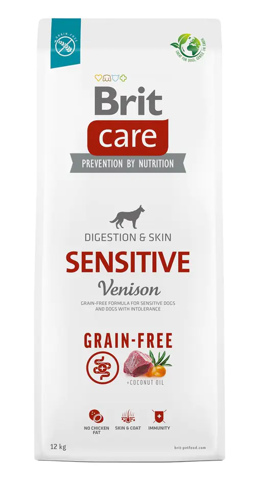 ⁨Dry food for dogs with food intolerances BRIT Care Dog Grain-Free Sensitive Venison 12kg⁩ at Wasserman.eu