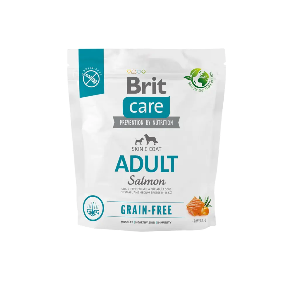 ⁨Brit Care Grain-Free Adult Salmon 1 kg pies⁩ w sklepie Wasserman.eu