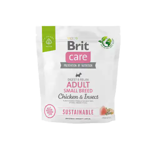 ⁨BRIT Care Dog Sustainable Adult Small Breed Chicken & Insect  - dry dog food - 1 kg⁩ at Wasserman.eu