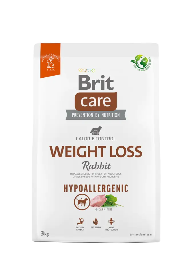 ⁨BRIT Care Hypoallergenic Adult Weight Loss Rabbit - dry dog food - 3 kg⁩ at Wasserman.eu