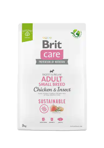 ⁨BRIT Care Dog Sustainable Adult Small Breed Chicken & Insect  - dry dog food - 3 kg⁩ at Wasserman.eu