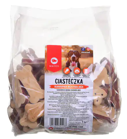 ⁨Maced Ciastka Kanapka Kostka Mix - przysmak dla psa - 1kg⁩ w sklepie Wasserman.eu