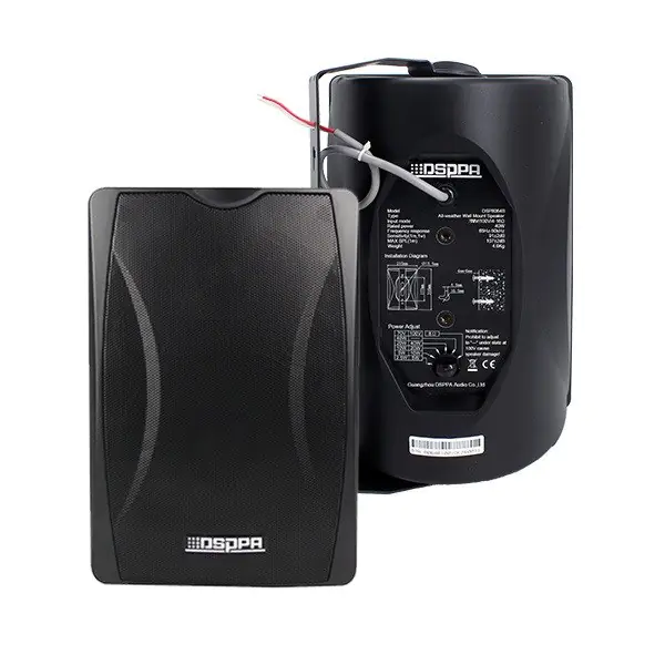 ⁨DSPPA DSP8064B Wandmontage-Lautsprecher mit Leistungsabgriff 40W (100V) schwarz⁩ im Wasserman.eu