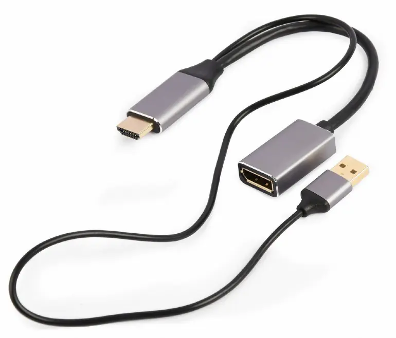⁨Gembird A-HDMIM-DPF-02 video cable adapter 0.1 m HDMI Type A (Standard) DisplayPort Black⁩ at Wasserman.eu