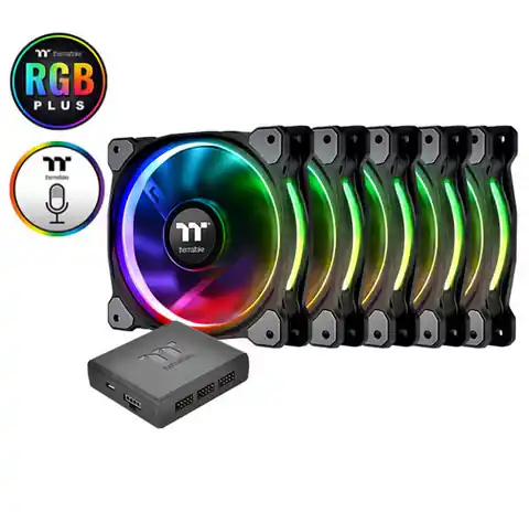 ⁨Riing 14 RGB Plus TT Premium Edition 5 Pack (5x140mm, 500-1400 RPM)⁩ at Wasserman.eu