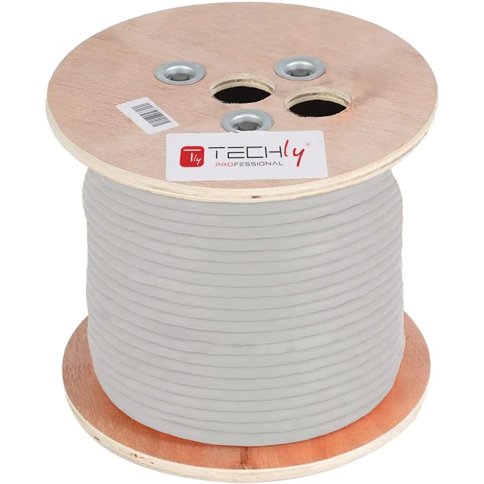 ⁨Techly ITP-C6A-FLS305 networking cable Grey 305 m Cat6a S/FTP (S-STP)⁩ at Wasserman.eu