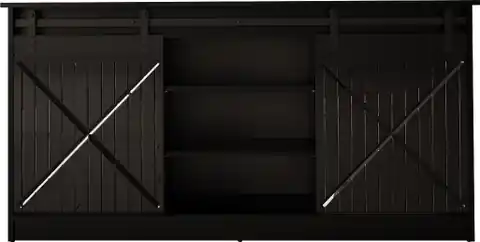 ⁨Chest of drawers 160x80x35 GRANERO black/black gloss⁩ at Wasserman.eu