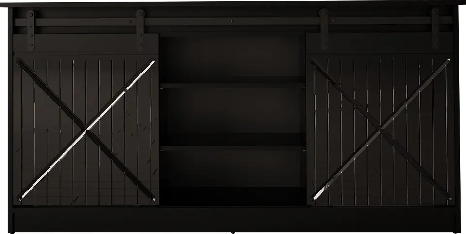 ⁨Chest of drawers 160x80x35 GRANERO black/black gloss⁩ at Wasserman.eu