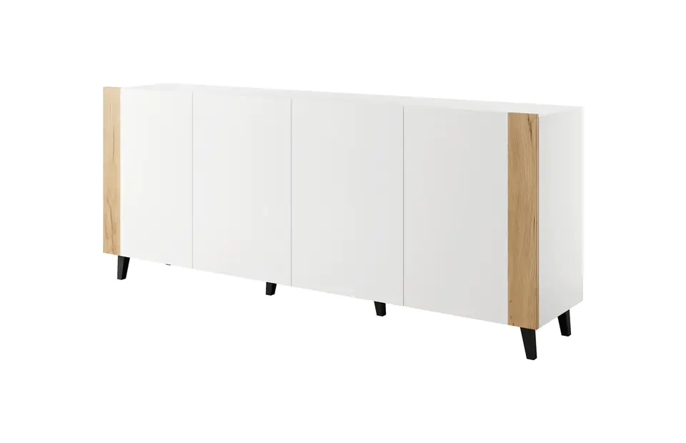 ⁨FARO chest of drawers 200x42x82 white matt + oak craft⁩ at Wasserman.eu