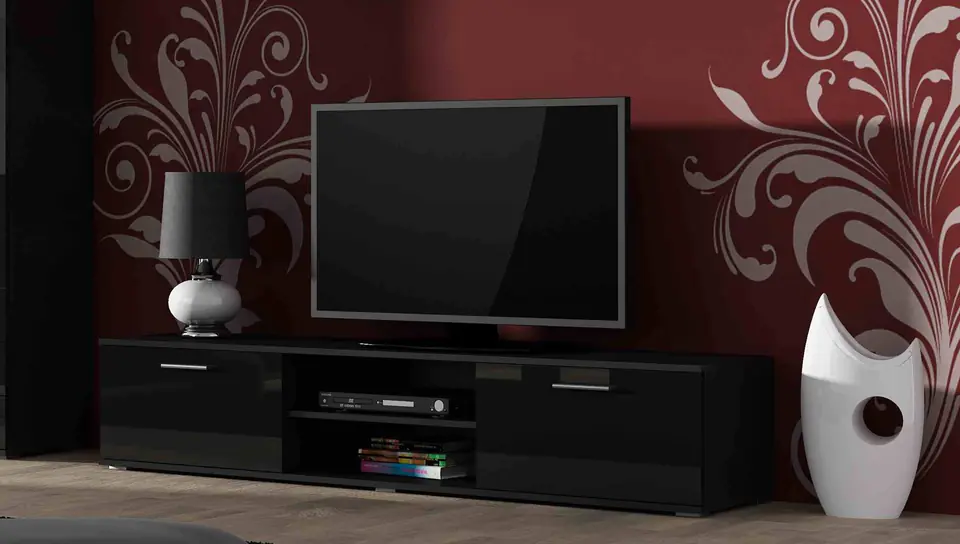 ⁨Cama TV stand SOHO 180 black/black gloss⁩ at Wasserman.eu