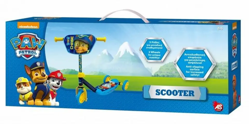 3-wheeled Paw Patrol scooter at Wasserman.eu