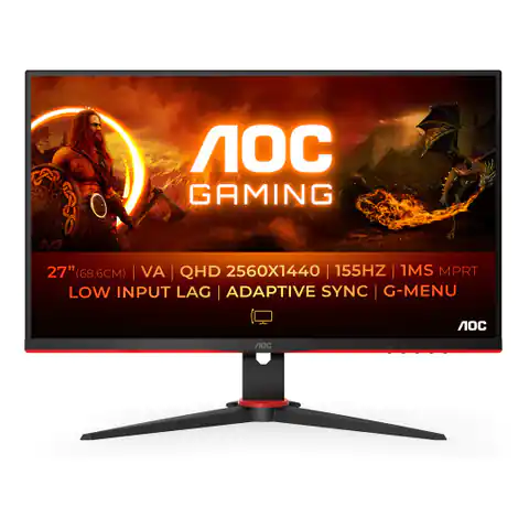 ⁨AOC G2 Q27G2E/BK computer monitor 68.6 cm (27") 2560 x 1440 pixels Quad HD Black, Red⁩ at Wasserman.eu