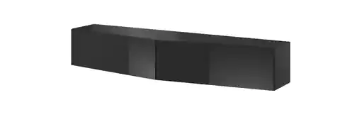 ⁨Cama TV stand VIGO SLANT 180cm (2x90) black/black gloss⁩ at Wasserman.eu