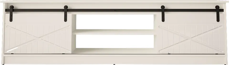 Szafka RTV GRANERO 200x56,7x35 biały/biały połysk w sklepie Wasserman.eu