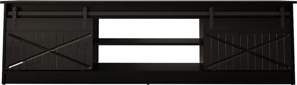 ⁨RTV GRANERO 200x56.7x35 black/black gloss cabinet⁩ at Wasserman.eu