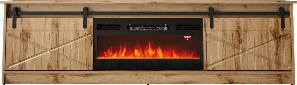 Szafka RTV GRANERO+kominek 200x56,7x35 dąb wotan w sklepie Wasserman.eu