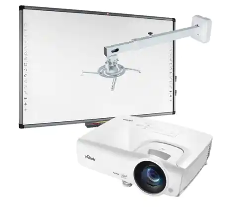 ⁨AVTEK Panorama ST: TT-Board 90 Pro, Vivitek DX284ST (short throw projector, DLP, WXGA, 3600 ANSI), WM1200 mount⁩ at Wasserman.eu