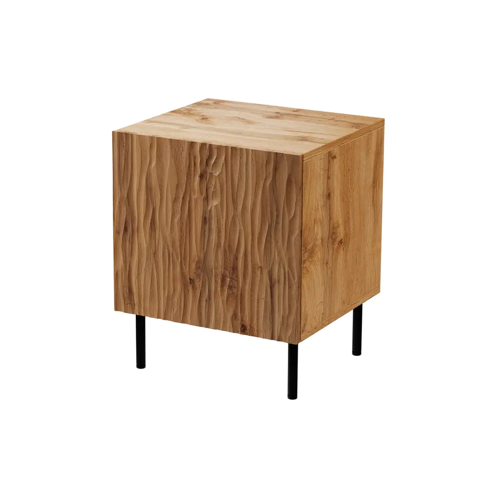 Szafka nocna 2szt. JUNGLE 53,5x40,5x44 dąb wotant + czarne nóżki w sklepie Wasserman.eu