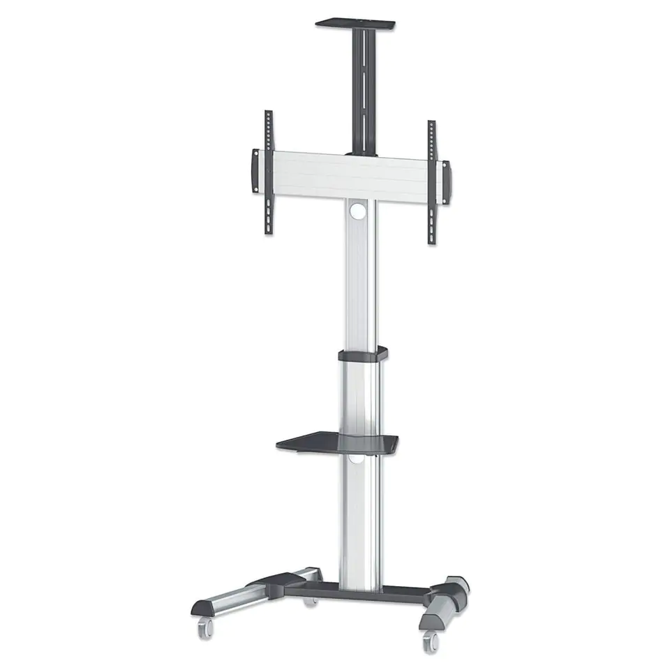 ⁨Manhattan TV & Monitor Mount, Trolley Stand, 1 screen, Screen Sizes: 37-65", Silver, VESA 200x200 to 600x400mm, Max 50kg, LFD, Lifetime Warranty⁩ at Wasserman.eu