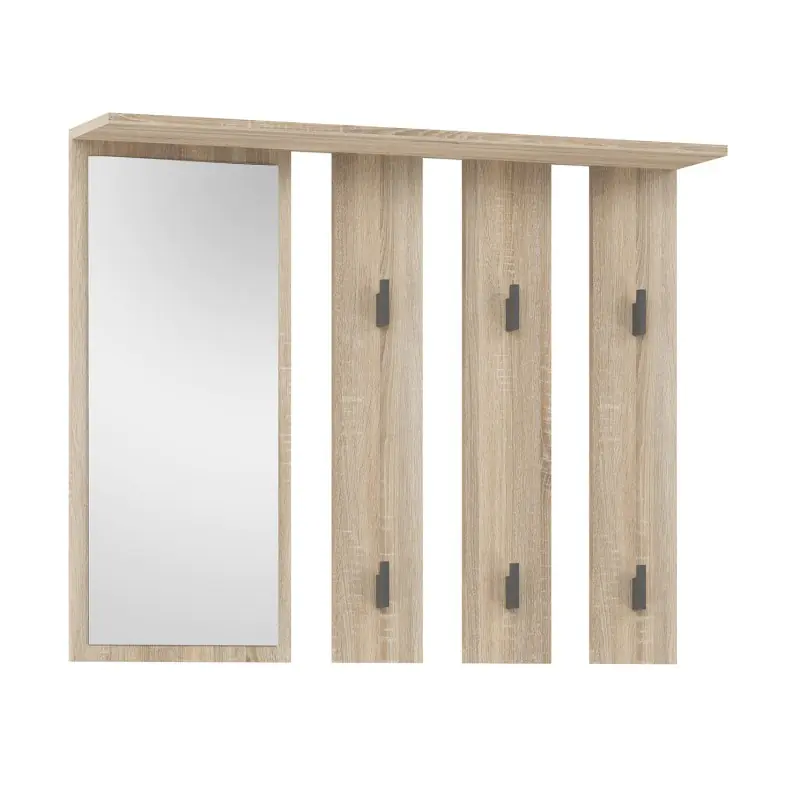 ⁨Hanger + mirror PARMA 100x15x.81.5 cm, oak sonoma⁩ at Wasserman.eu