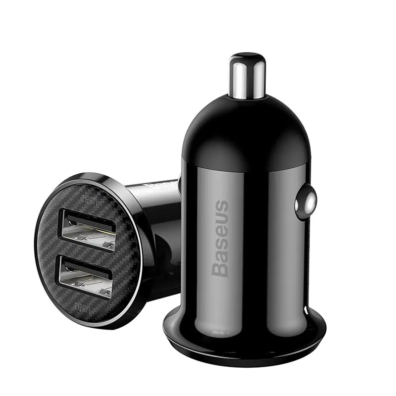 ⁨BASEUS ŁADOWARKA SAMOCHODOWA 2X USB 4.8A (CZARNA)⁩ w sklepie Wasserman.eu