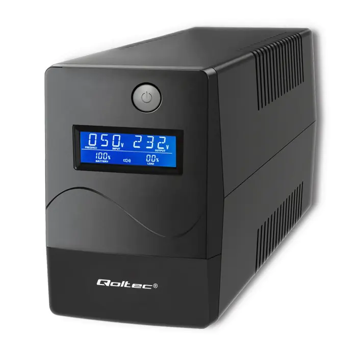 ⁨Qoltec 53980 Uninterruptible Power Supply | Monolith | 1000VA | 600W | LCD | USB | RJ45⁩ at Wasserman.eu