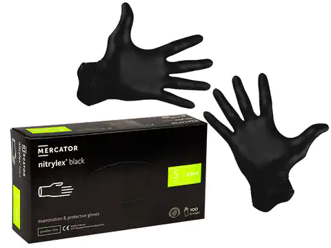 ⁨Rękawiczki nitrylowe czarne S 100szt⁩ w sklepie Wasserman.eu
