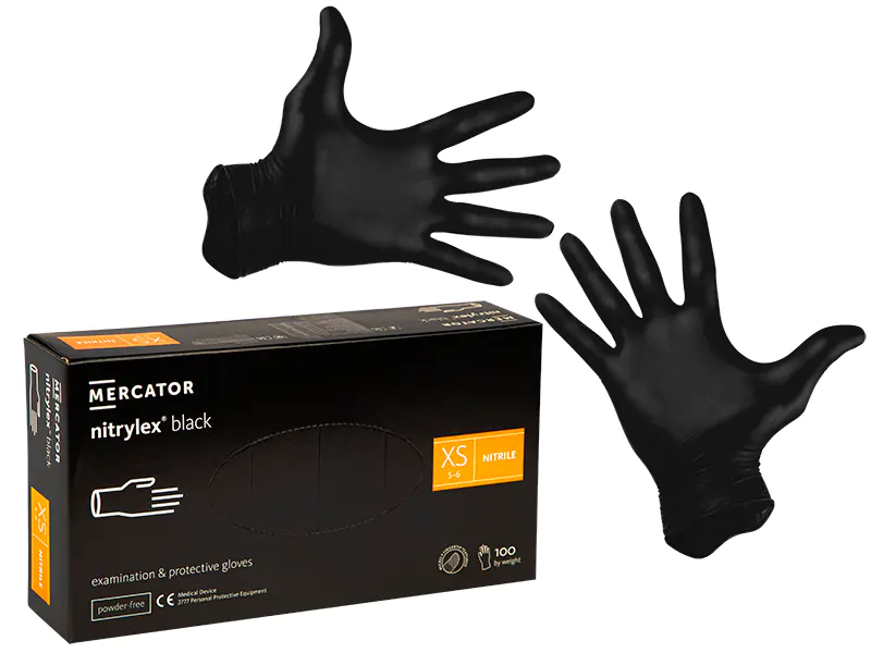 ⁨Nitrile gloves black XS 100pcs⁩ at Wasserman.eu