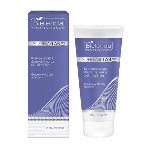 ⁨Bielenda Professional SupremeLab Clean Comfort Cream Face Wash Paste with White Clay 150ml⁩ at Wasserman.eu