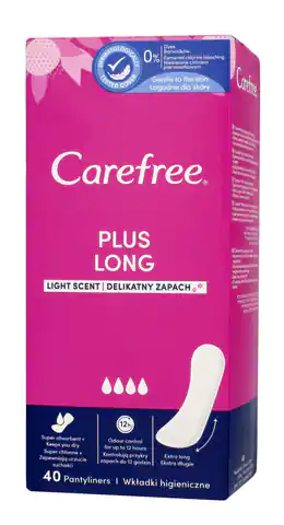 ⁨Carefree Plus Long Wkładki higieniczne Light Scent - delikatny zapach 1op.-40szt⁩ w sklepie Wasserman.eu