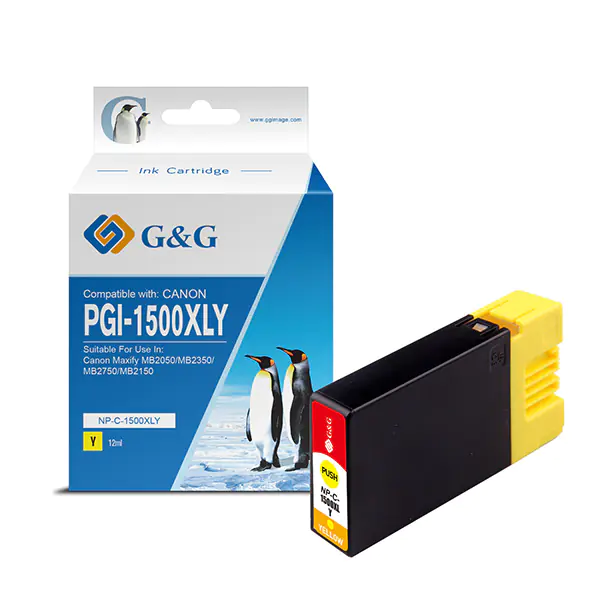 ⁨G&G kompatybilny ink / tusz z PGI 1500XL, NP-C-1500XLY/C, yellow⁩ w sklepie Wasserman.eu