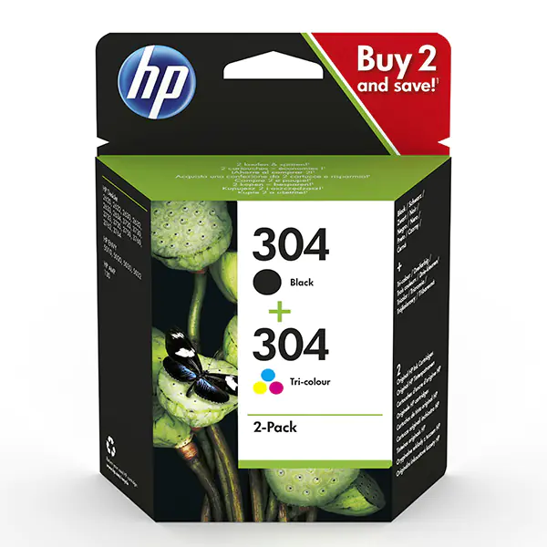 ⁨HP oryginalny zestaw tuszy 3JB05AE, HP 304, CMYK, 100CMY-120Ks⁩ w sklepie Wasserman.eu