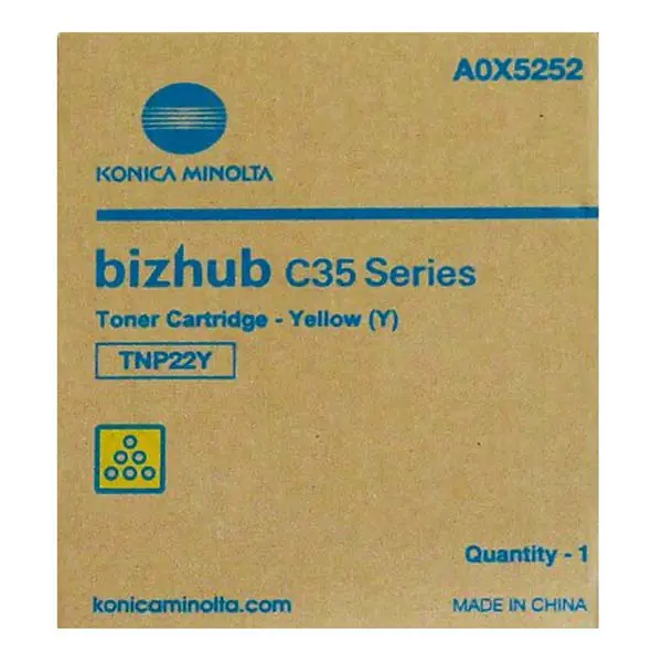 ⁨Konica Minolta Original Toner Cartridge A0X5252, yellow, 6000s, TNP22Y, Konica Minolta Bizhub C35, P, O⁩ at Wasserman.eu