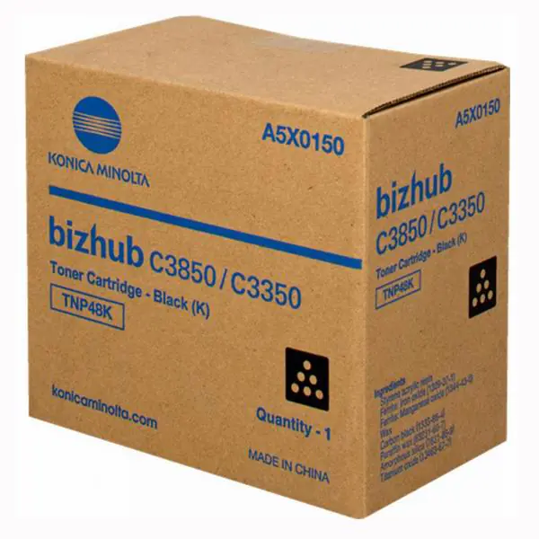 ⁨Konica Minolta original toner cartridge A5X0150, black, 10000s, TNP48K, Konica Minolta Bizhub C3350, C3850, O⁩ at Wasserman.eu