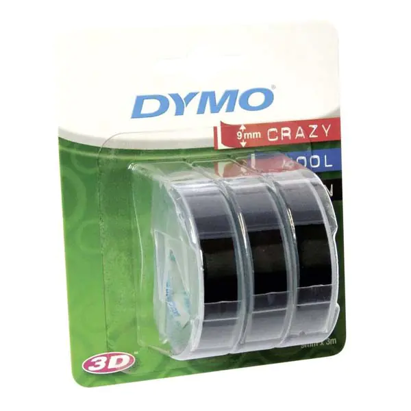 ⁨Dymo original label printer ribbon, Dymo, S0847730, black backing, 3m, 9mm, 3D, 1 blister/3 pcs⁩ at Wasserman.eu