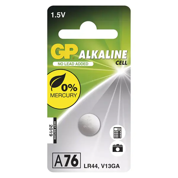 ⁨Bateria alkaliczna, LR44, 1.5V, GP, blistr, 1-pack⁩ w sklepie Wasserman.eu