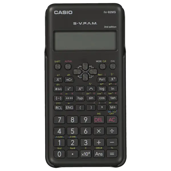 ⁨Casio kalkulator FX 82 MS 2E, czarna, szkolny, 2 rzędowy wyświetlacz⁩ w sklepie Wasserman.eu