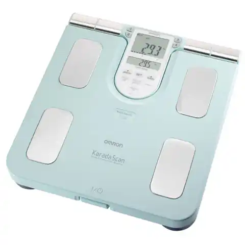 ⁨Omron BF511 Square Turquoise Electronic personal scale⁩ at Wasserman.eu