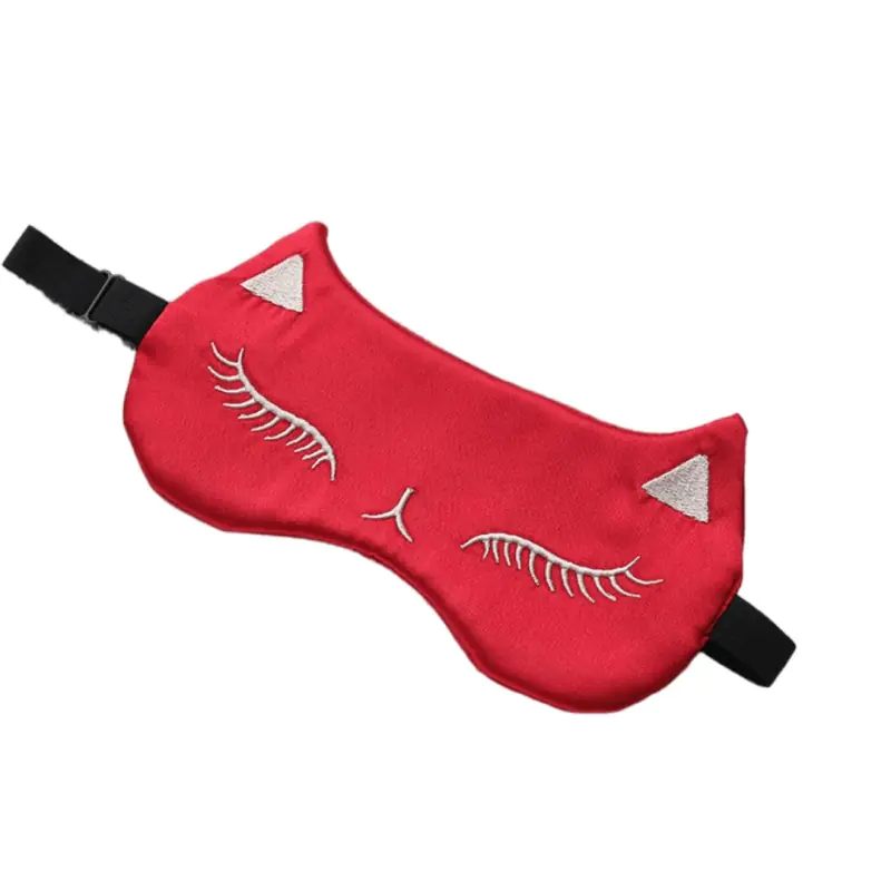 ⁨Maska do spania kot czerwień satynowa ozdobna OPK01CZE⁩ w sklepie Wasserman.eu