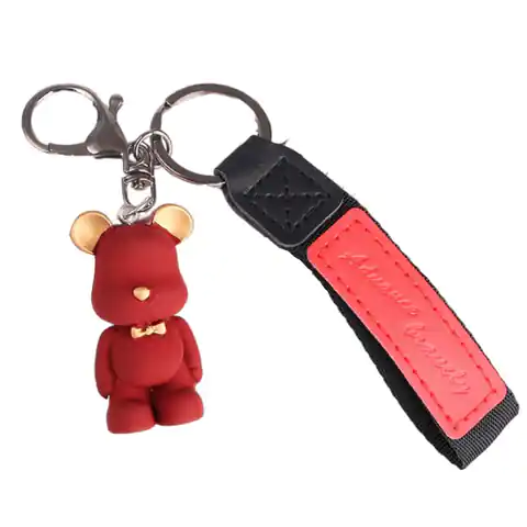 ⁨Key ring with tags and lanyard - Red bear 1pc⁩ at Wasserman.eu