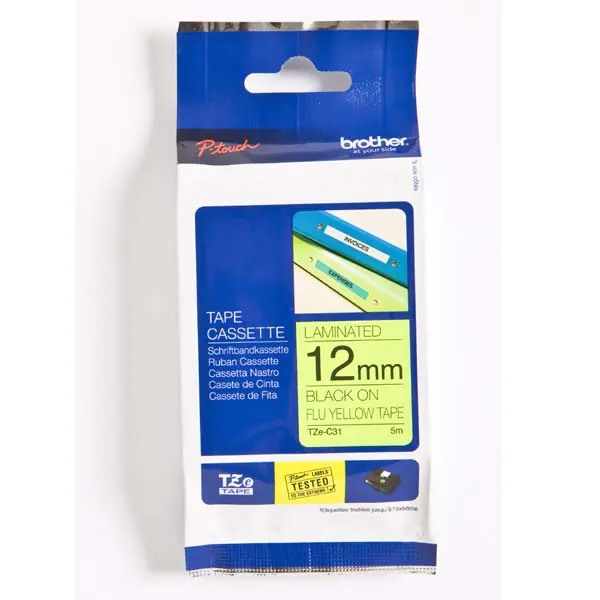 ⁨BROTHER Tape Laminated Black TZe-C31⁩ at Wasserman.eu