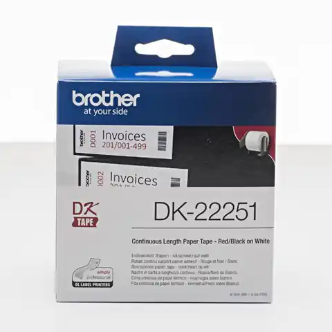 ⁨Brother rolki papierowe 62mm x 15.24m, biała, 1 szt., DK22251, do drukowania etykiet⁩ w sklepie Wasserman.eu