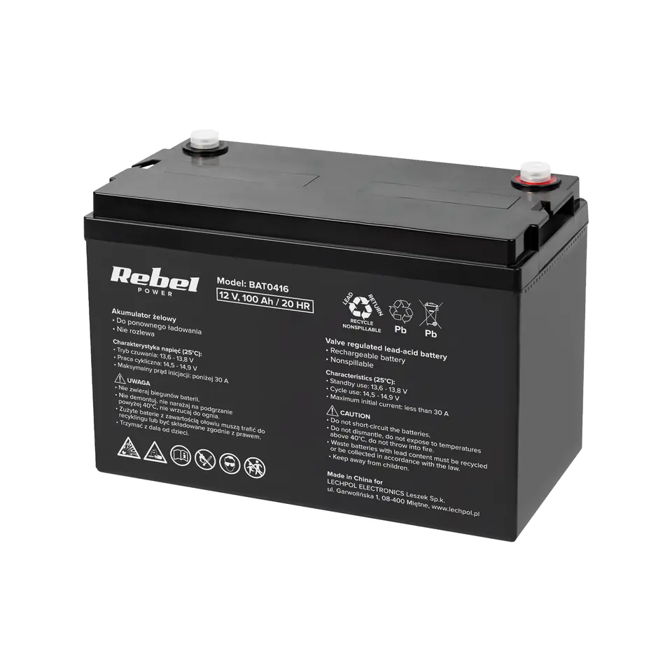 Akumulator żelowy 12V 100Ah Rebel w sklepie Wasserman.eu