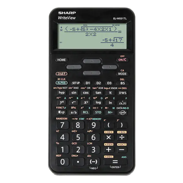 ⁨Sharp EL-W531TL Calculator, black, scientific, spot display, plastic cover⁩ at Wasserman.eu