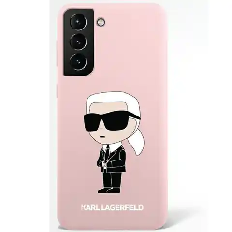 ⁨Karl Lagerfeld KLHCS23LSNIKBCP Sam S23 S918 Ultra hardcase różowy/pink Silicone Ikonik⁩ w sklepie Wasserman.eu