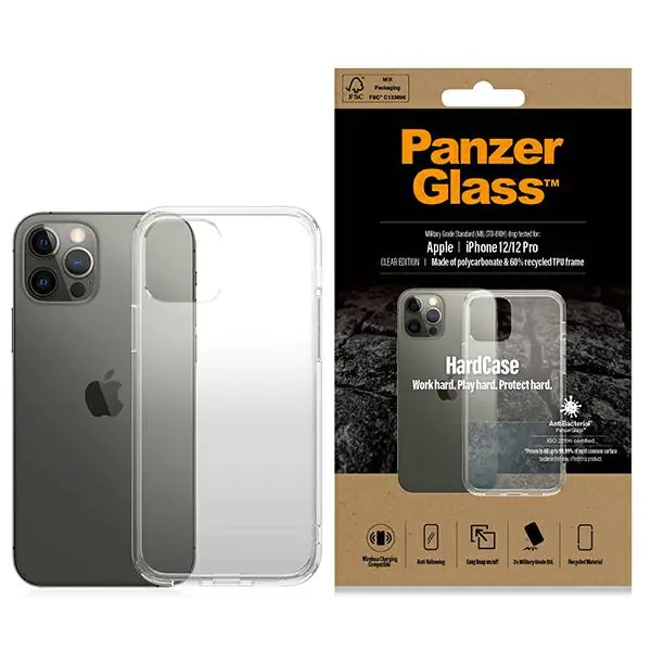 ⁨PanzerGlass ClearCase iPhone 12/12 Pro Antibacterial Military grade clear 0378⁩ w sklepie Wasserman.eu